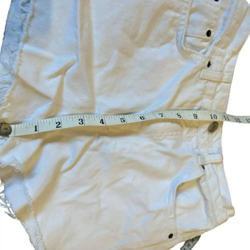 Topshop White Mom Cutoff Denim Shorts Size 8
